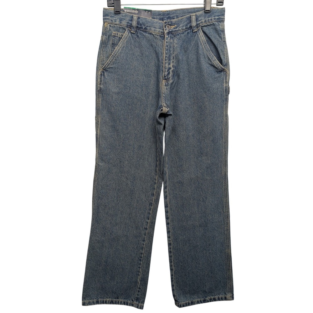 NWT Y2K Faded Glory Carpenter Jeans Boys 16R‎ Light Tint Blue Adjustable Waist